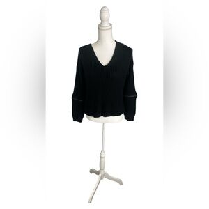 Poof! Classic Black V-Neck Sweater